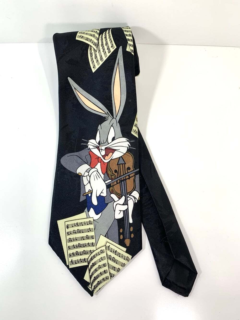 Bugs Bunny Men’s Novelty Neck Tie Musical Notes Black